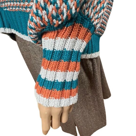 NWT Ramy Brook Larson Metallic Knit V-Neck Sweater Multicolor Size M - Picture 7 of 16